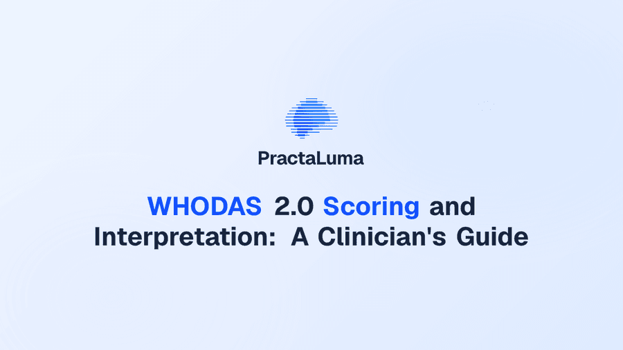 WHODAS 2.0 Scoring and Interpretation: A Clinician's Guide
